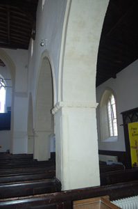 Harrold church - arches in north aisle May 2008
